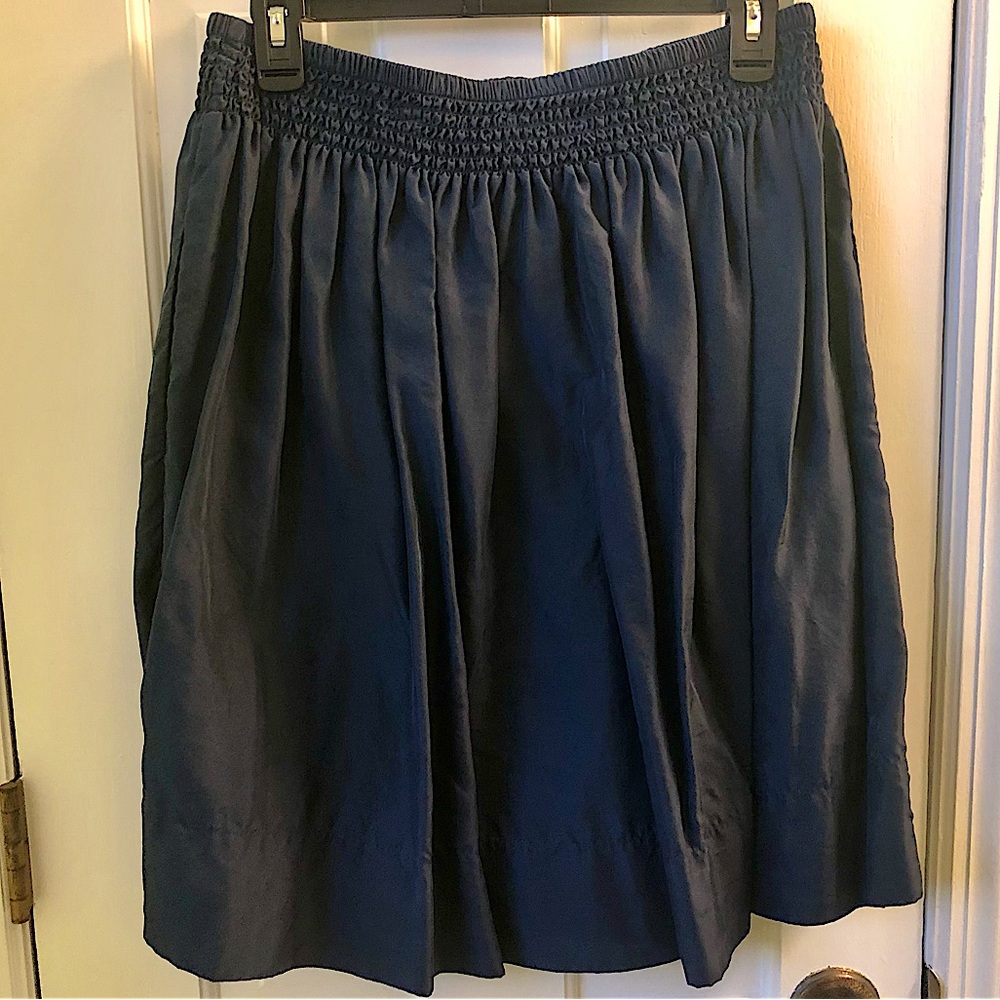 Talbots 100% Silk Navy Skirt